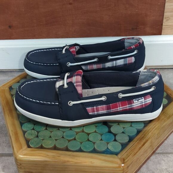 SIZE 8.5 ryka boat shoes plaid - Picture 2 of 7